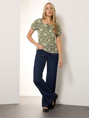 Long Tall Sally Green Textured Boho Top - Image 2 of 5