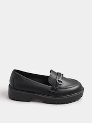 Yours Curve Black Wide Fit Wide Fit Metal Detail Loafers - Image 4 of 6