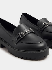Yours Curve Black Wide Fit Wide Fit Metal Detail Loafers - Image 6 of 6
