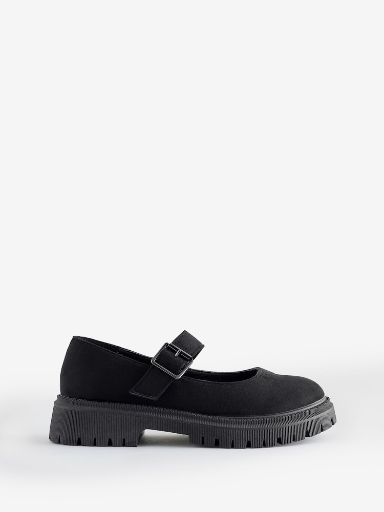 Yours Curve Black Wide Fit Wide Fit Chunky Mary Jane Shoes - Image 1 of 1