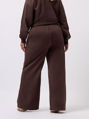 Yours Curve Brown Wide Fit Wide Leg Joggers - Image 3 of 5