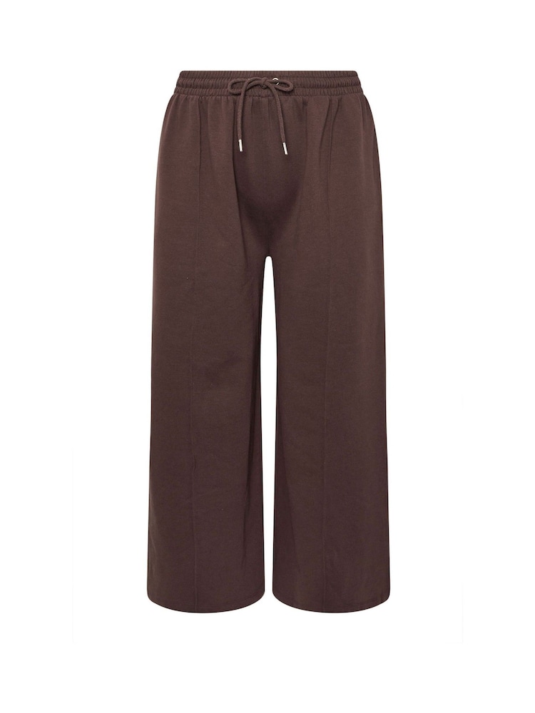 Yours Curve Brown Wide Fit Wide Leg Joggers - Image 5 of 5
