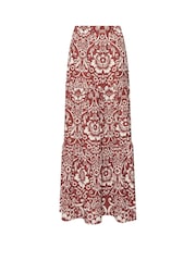 Long Tall Sally Red Floral Print Tiered Maxi Skirt - Image 4 of 4