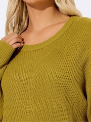 Yours Curve Green Essential Jumper - Image 4 of 5