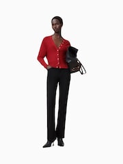 AllSaints Red Honor V Cardigan - Image 1 of 7