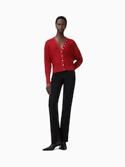 AllSaints Red Honor V Cardigan - Image 4 of 7