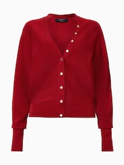 AllSaints Red Honor V Cardigan - Image 7 of 7