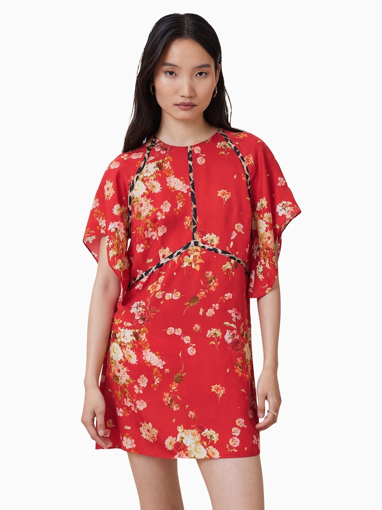 Vestido curto com estampa floral Xena da AllSaints - Imagem 1 de 8