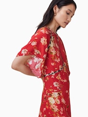 Vestido curto com estampa floral Xena da AllSaints - Imagem 4 de 8