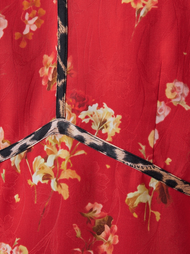 Vestido curto com estampa floral Xena da AllSaints - Imagem 8 de 8