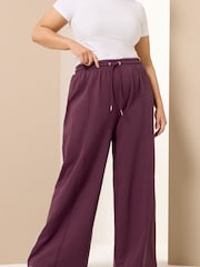Yours Curve Red Wide Fit Wide Leg Joggers - Image 1 of 6