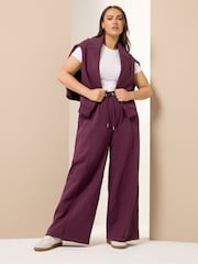 Yours Curve Red Wide Fit Wide Leg Joggers - Image 2 of 6