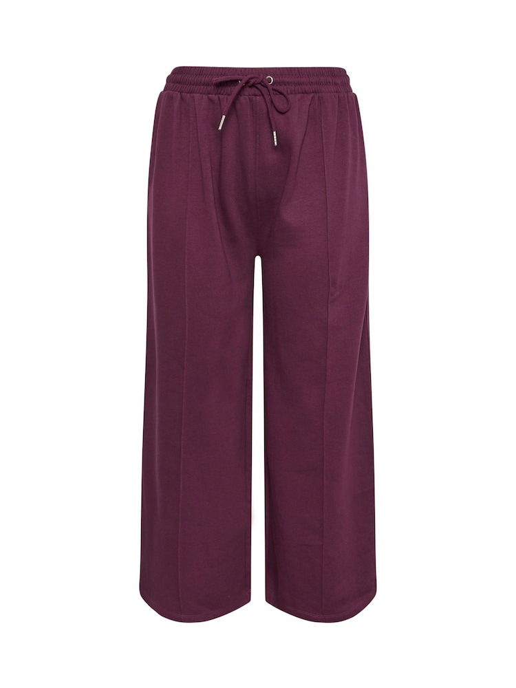 Yours Curve Red Wide Fit Wide Leg Joggers - Image 6 of 6