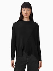 AllSaints Black Isla Jumper - Image 1 of 9