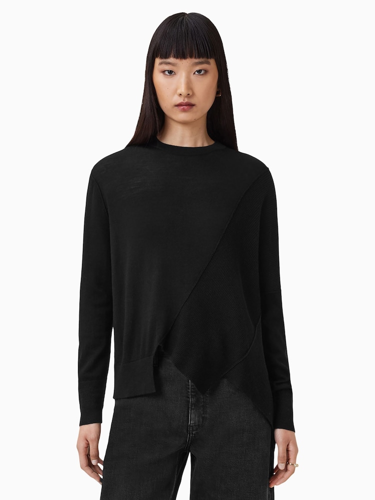 AllSaints Black Isla Jumper - Image 1 of 9