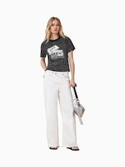 AllSaints Black Reel Elle T-Shirt - Image 2 of 6
