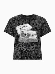 AllSaints Black Reel Elle T-Shirt - Image 6 of 6