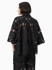 AllSaints Black Charli EMB Shirt - Image 2 of 7