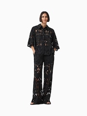 AllSaints Black Charli EMB Shirt - Image 3 of 7