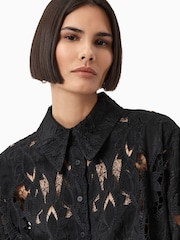 AllSaints Black Charli EMB Shirt - Image 5 of 7