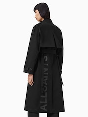 AllSaints Black Cadence Trench Coat - Image 10 of 11
