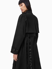 AllSaints Black Cadence Trench Coat - Image 2 of 11