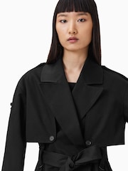 AllSaints Black Cadence Trench Coat - Image 3 of 11