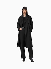 AllSaints Black Cadence Trench Coat - Image 4 of 11