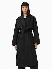 AllSaints Black Cadence Trench Coat - Image 5 of 11