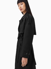 AllSaints Black Cadence Trench Coat - Image 7 of 11