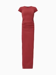 AllSaints Red Katarina Short Sleeve Dress - Image 8 of 8