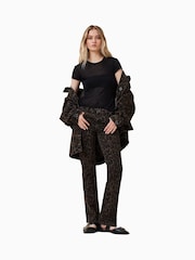 AllSaints Brown Slim Haldan Bootcut Jeans - Image 1 of 7