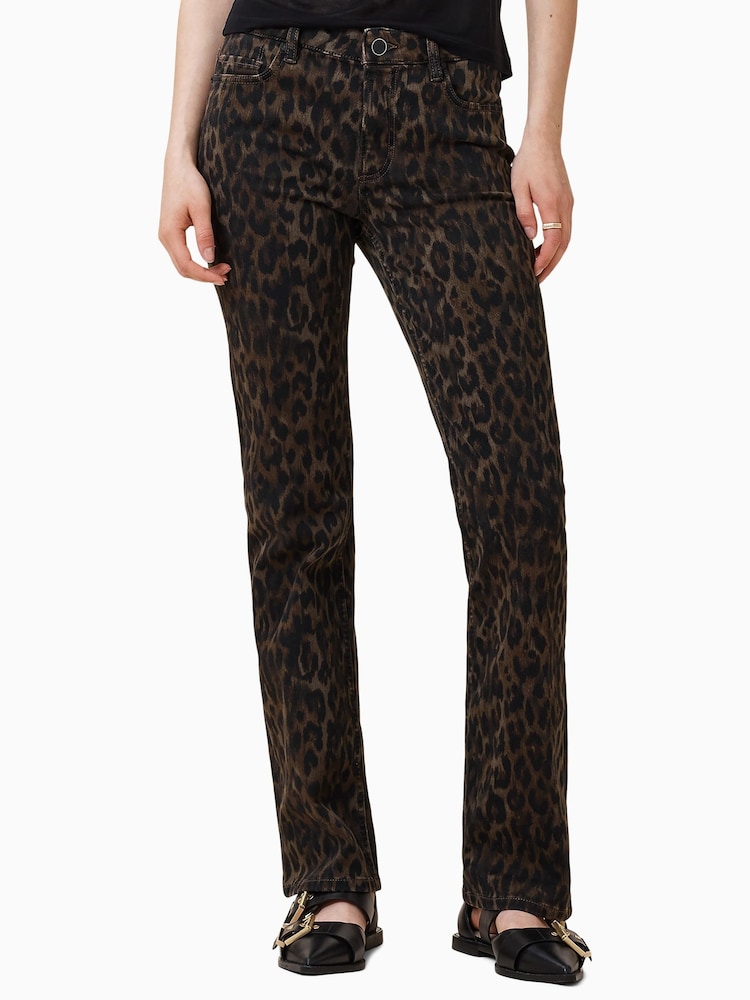 AllSaints Brown Slim Haldan Bootcut Jeans - Image 2 of 7