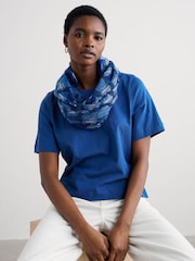 Seasalt Cornwall Blue Pretty Circle Scarf - Image 2 of 5