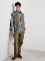 Seasalt Cornwall Blue Mens Turnstone Cotton Striped Shirt - Image 3 of 6