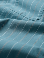 Seasalt Cornwall Blue Mens Turnstone Cotton Striped Shirt - Image 6 of 6