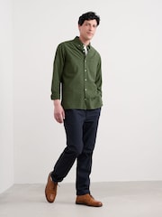Seasalt Cornwall Green Mens Jenken Garment Dyed Oxford Shirt - Image 3 of 5