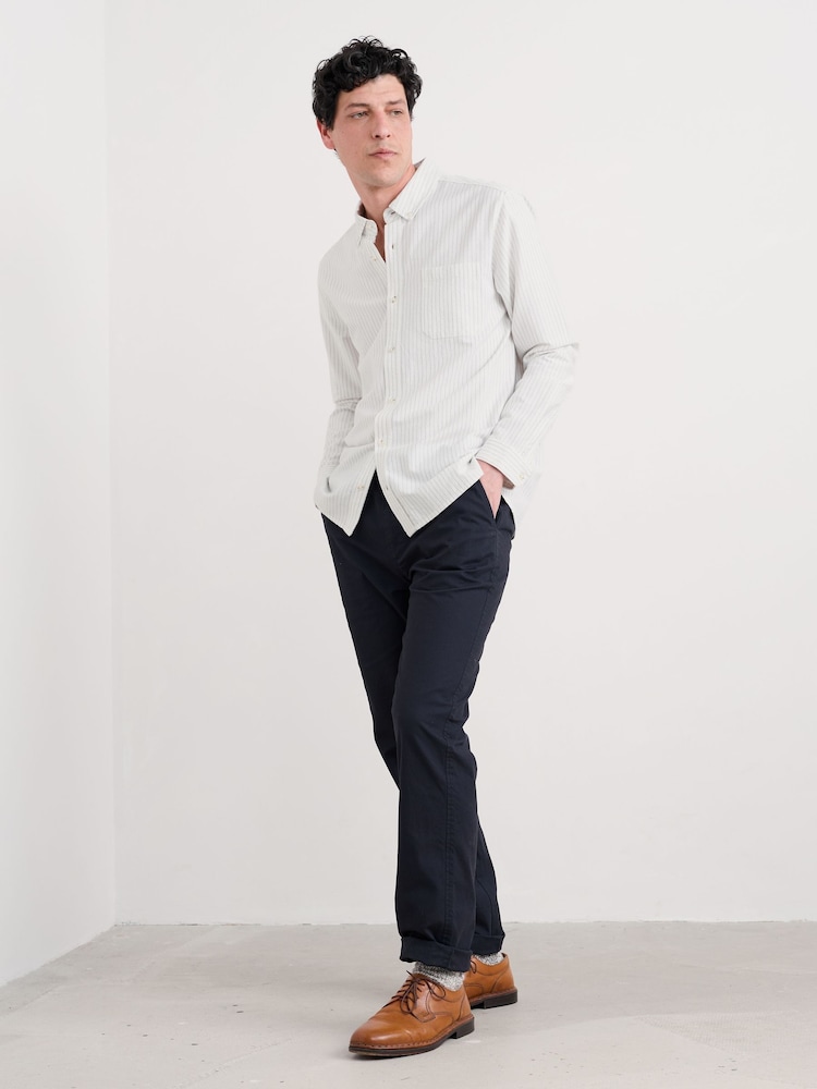Seasalt Cornwall White Mens Jenken Striped Shirt - Image 1 of 5