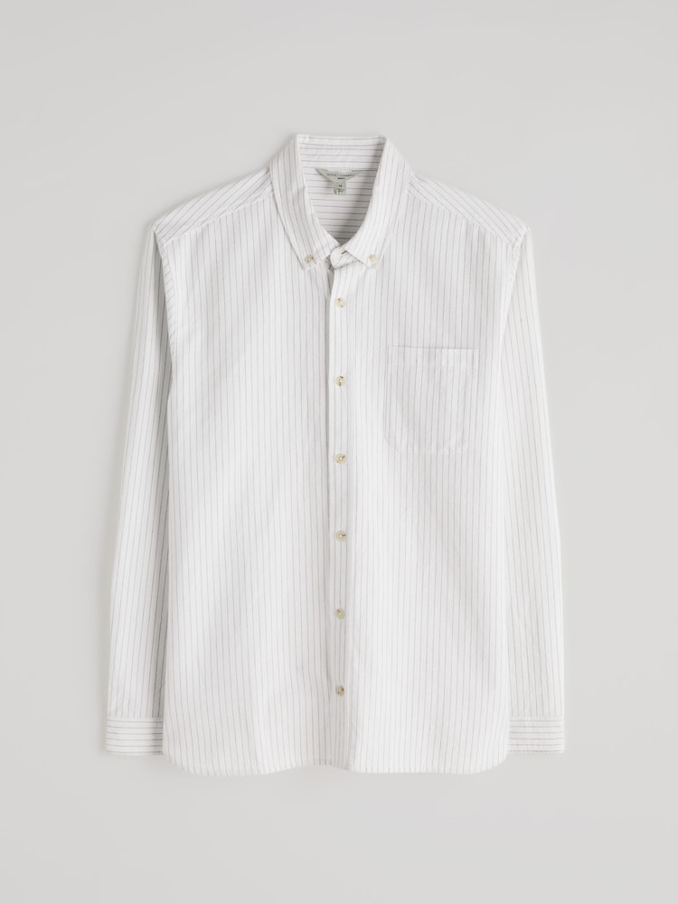 Seasalt Cornwall White Mens Jenken Striped Shirt - Image 5 of 5