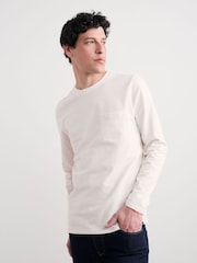 Seasalt Cornwall White Mens Merthen Long Sleeve Top in GOTS Certified Cotton - Image 1 of 6
