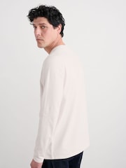 Seasalt Cornwall White Mens Merthen Long Sleeve Top in GOTS Certified Cotton - Image 2 of 6