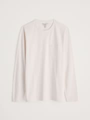 Seasalt Cornwall White Mens Merthen Long Sleeve Top in GOTS Certified Cotton - Image 5 of 6