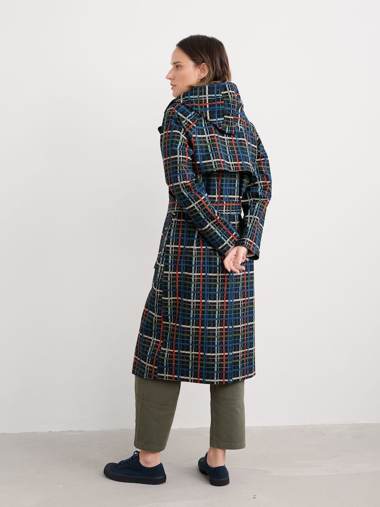 Seasalt Cornwall Blue Petite Penweathers Waterproof Trench Coat - Image 2 of 6