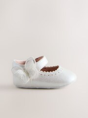 White Shimmer Butterfly Mary Jane Baby Shoes (0-18mths) - Image 2 of 6