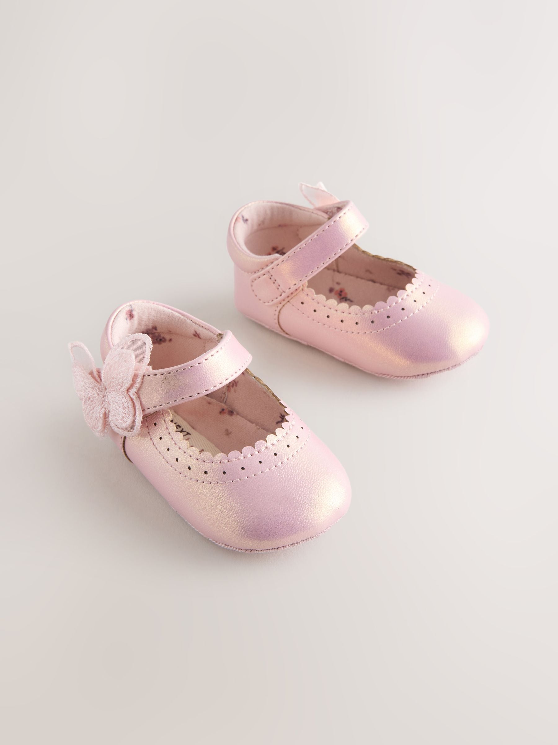 Buy Pink Shimmer Butterfly Mary Jane Baby Shoes (0-18mths) from