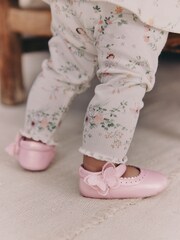Pink Shimmer Butterfly Mary Jane Baby Shoes (0-18mths) - Image 2 of 7
