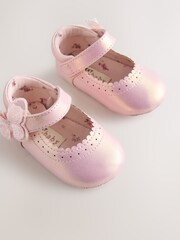 Pink Shimmer Butterfly Mary Jane Baby Shoes (0-18mths) - Image 4 of 7