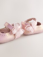 Pink Shimmer Butterfly Mary Jane Baby Shoes (0-18mths) - Image 6 of 7