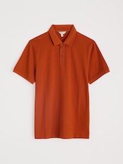 Seasalt Cornwall Red Mens Balefire Striped Polo Shirt In GOTS Certified Cotton - Image 4 of 5