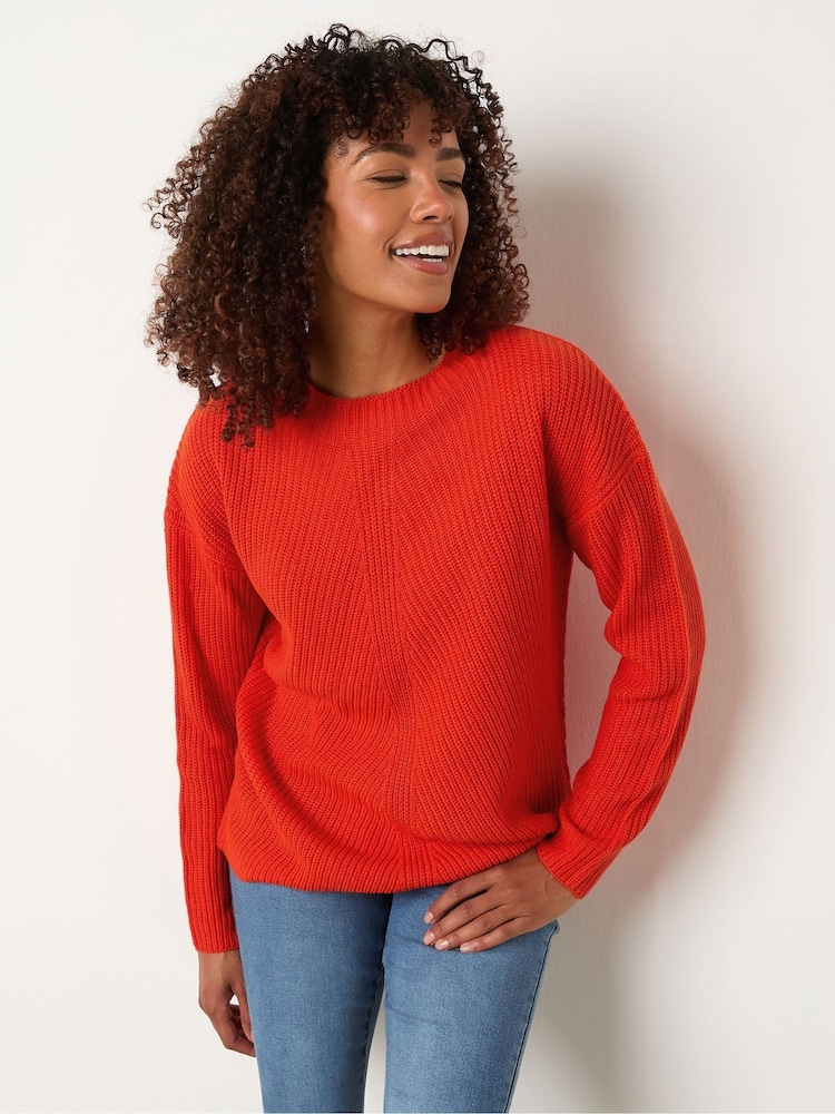 M&Co Orange Funnel Neck Stitch Jumper - Image 1 of 5